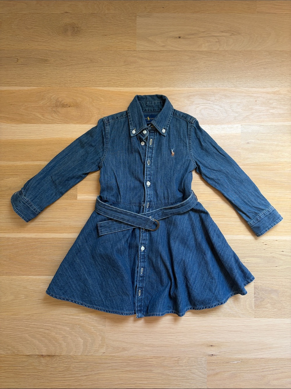 Ralph Lauren Dark Blue Denim Shirt Dress with Belt